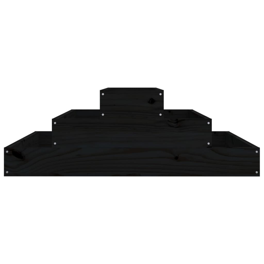 Plantenbak 80X80X27 Cm Massief Grenenhout Zwart