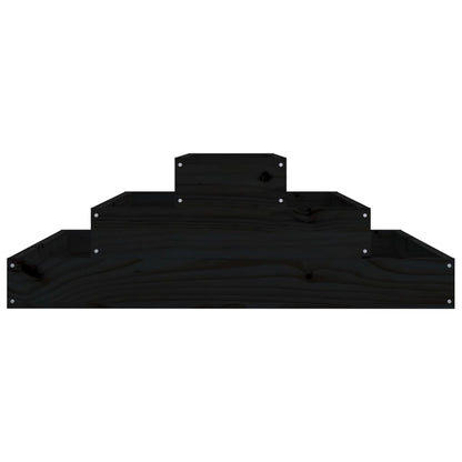 Plantenbak 80X80X27 Cm Massief Grenenhout Zwart