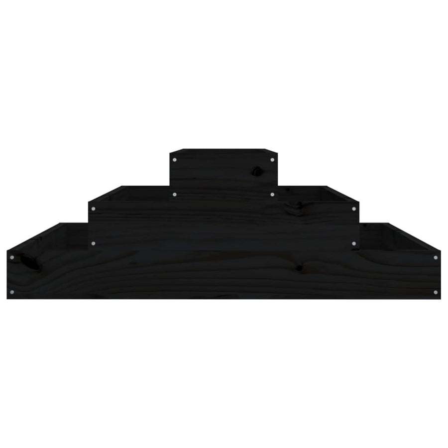 Plantenbak 80X80X27 Cm Massief Grenenhout Zwart