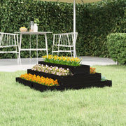 Planter box 80x80x27 cm solid pine black