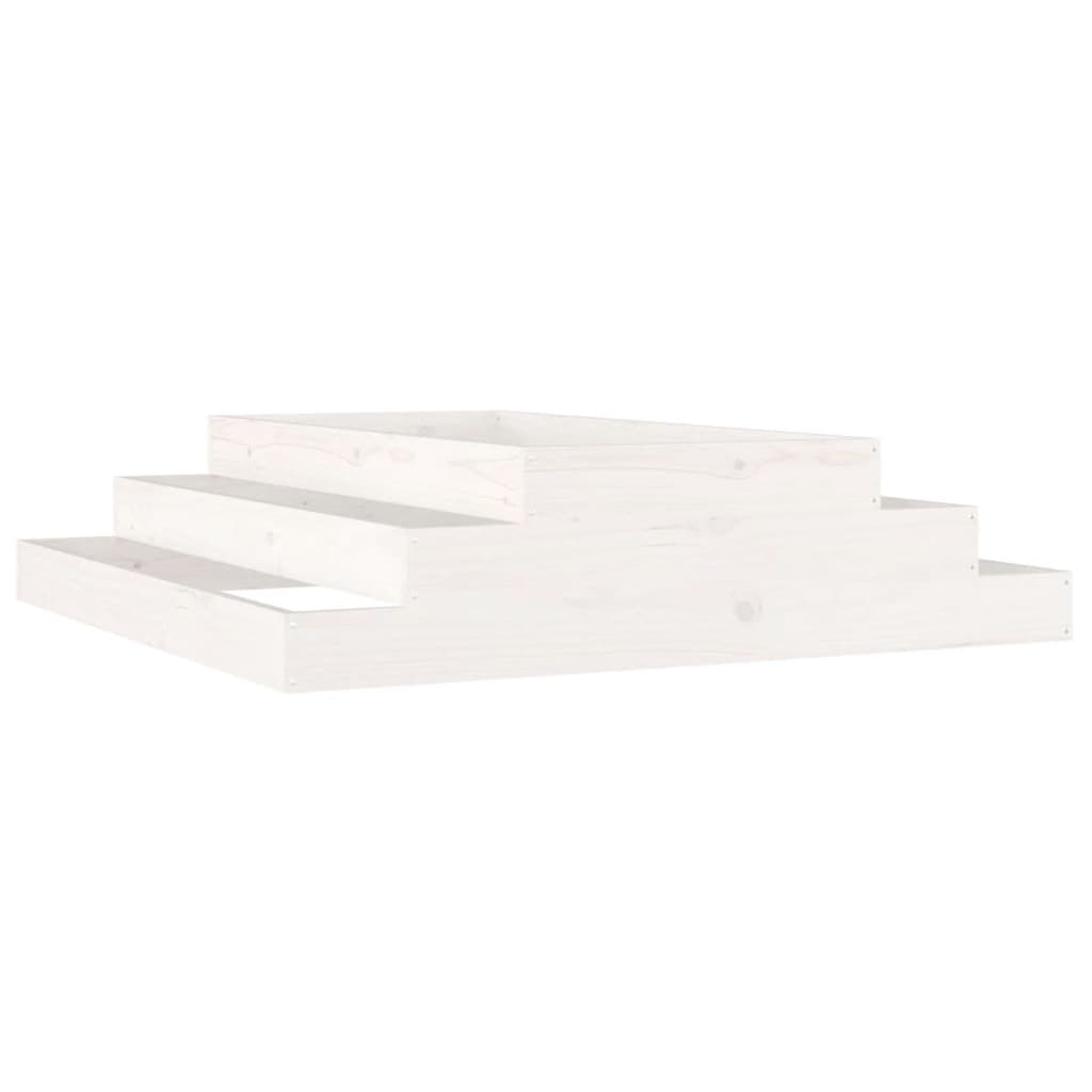 Plantenbak 110X110X27 Cm Massief Grenenhout Wit
