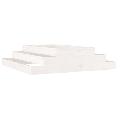 Plantenbak 110X110X27 Cm Massief Grenenhout Wit