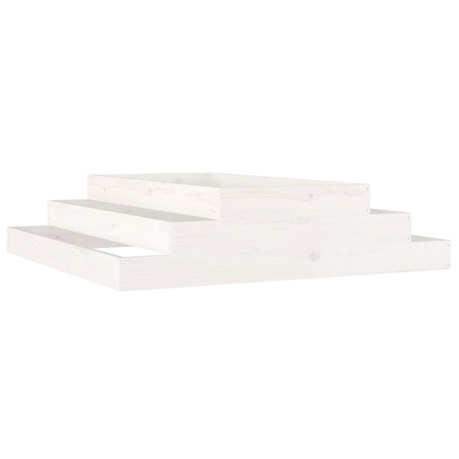 Plantenbak 110X110X27 Cm Massief Grenenhout Wit