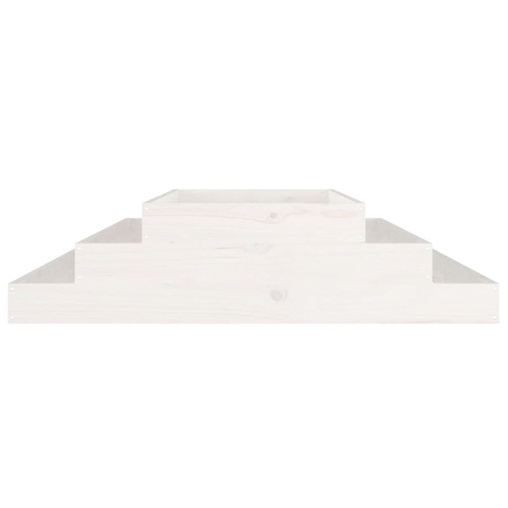Plantenbak 110X110X27 Cm Massief Grenenhout Wit