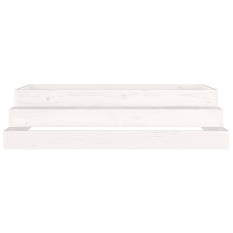 Plantenbak 110X110X27 Cm Massief Grenenhout Wit