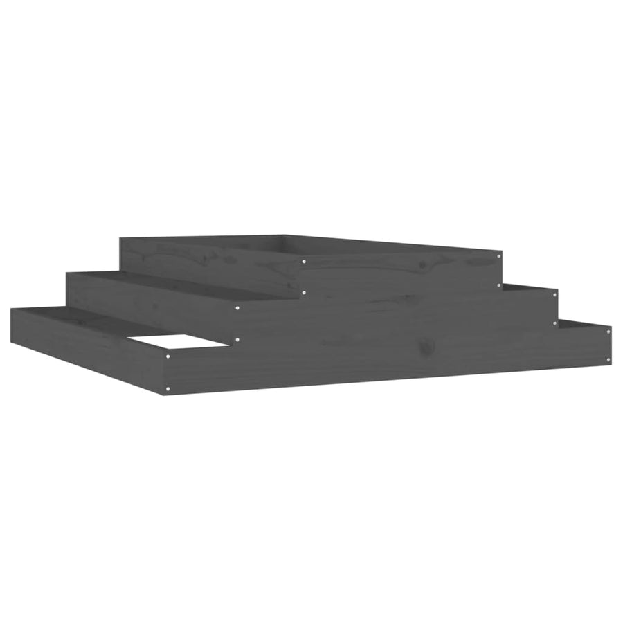 Plantenbak 110X110X27 Cm Massief Grenenhout Grijs