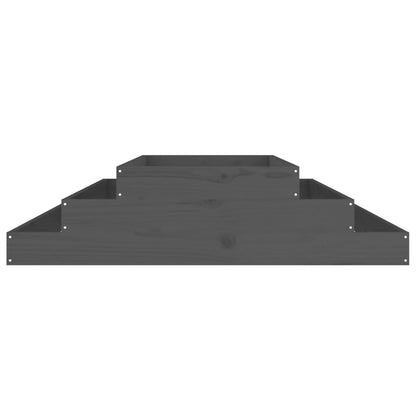 Plantenbak 110X110X27 Cm Massief Grenenhout Grijs