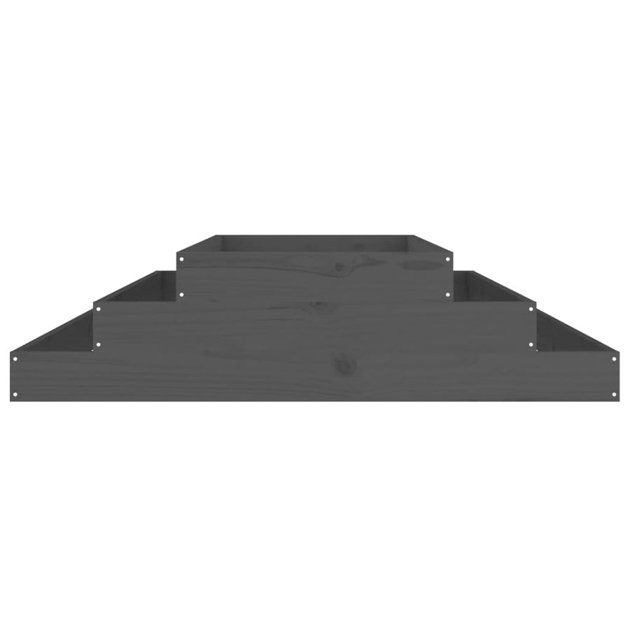 Plantenbak 110X110X27 Cm Massief Grenenhout Grijs