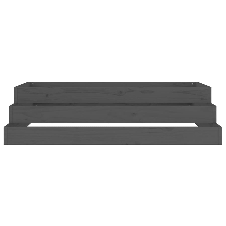 Plantenbak 110X110X27 Cm Massief Grenenhout Grijs