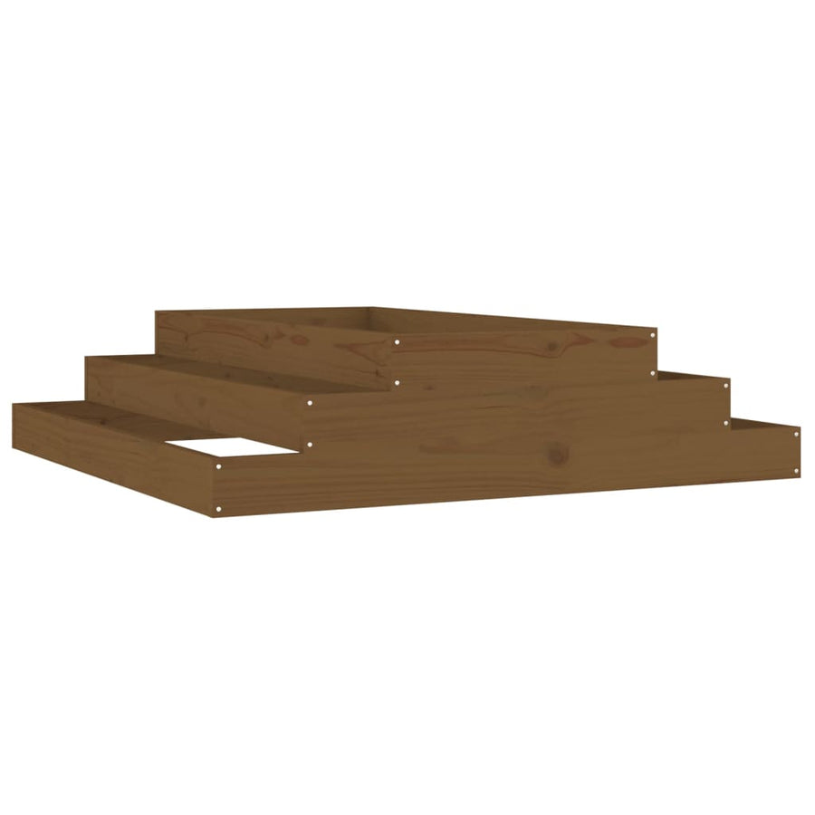 Plantenbak 110X110X27 Cm Massief Grenenhout Honingbruin