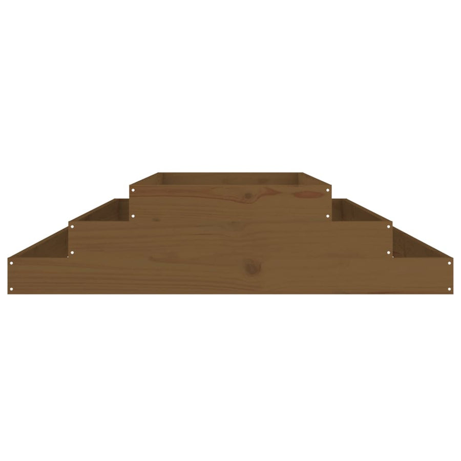 Plantenbak 110X110X27 Cm Massief Grenenhout Honingbruin