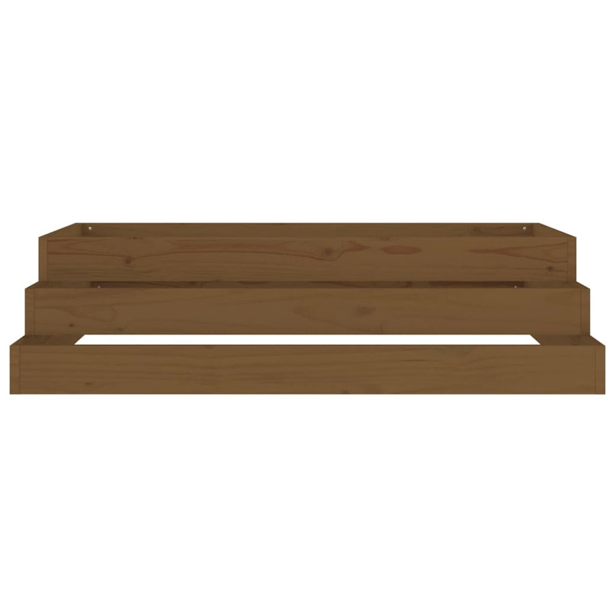 Plantenbak 110X110X27 Cm Massief Grenenhout Honingbruin