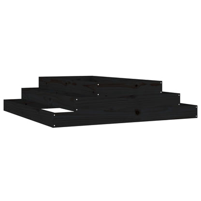 Plantenbak 110X110X27 Cm Massief Grenenhout Zwart
