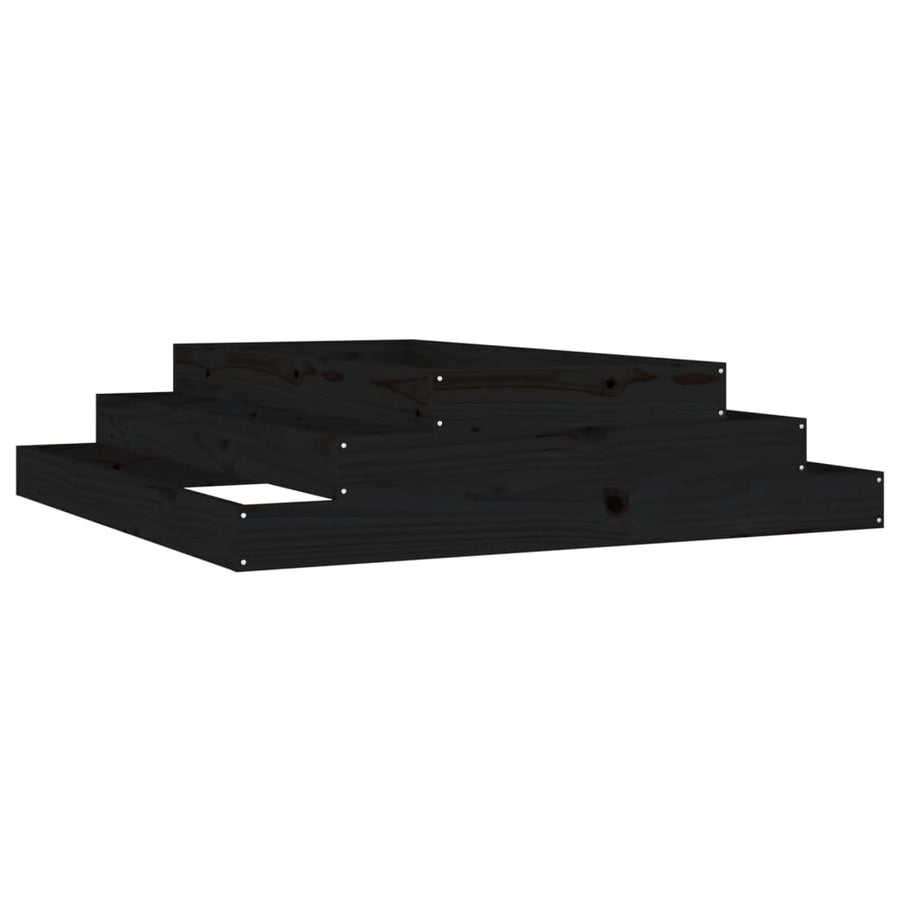 Plantenbak 110X110X27 Cm Massief Grenenhout Zwart