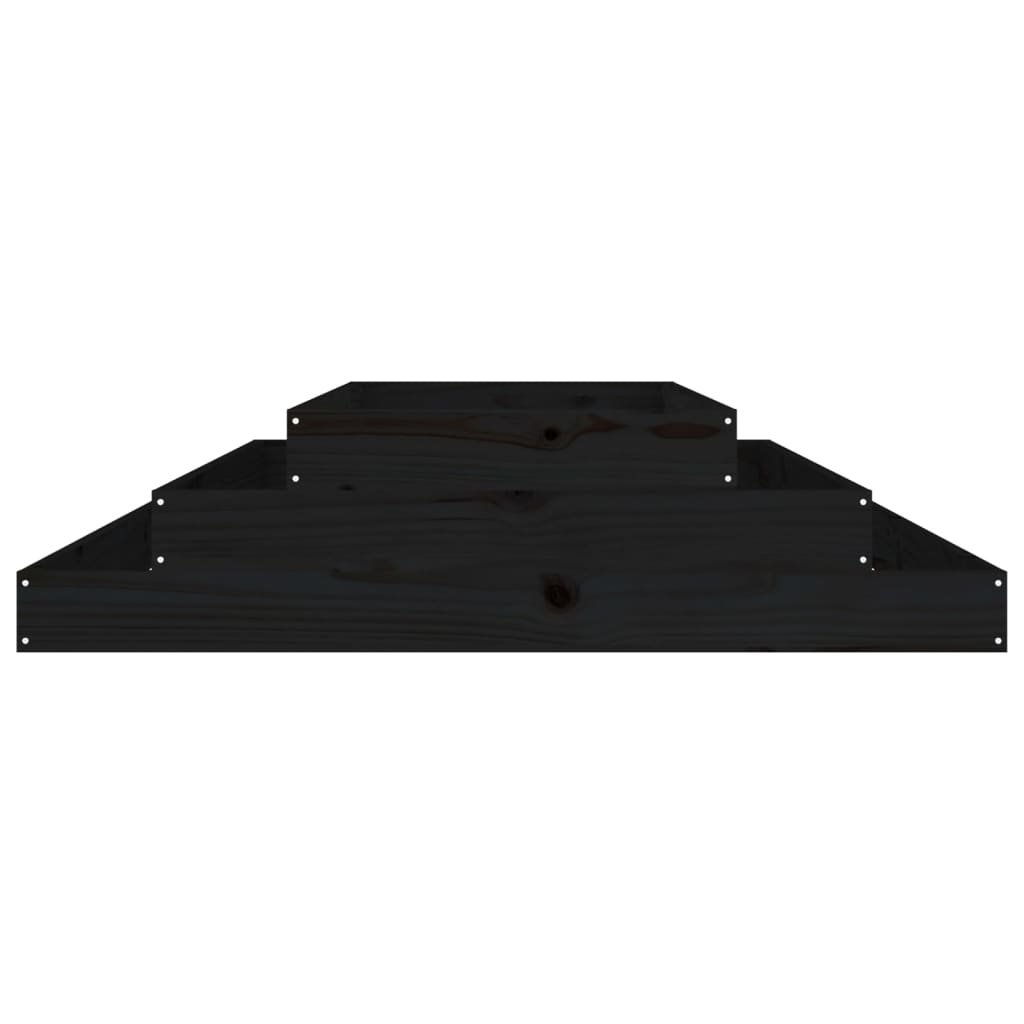 Plantenbak 110X110X27 Cm Massief Grenenhout Zwart