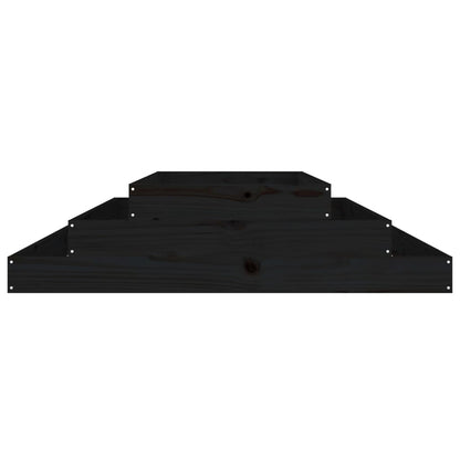 Plantenbak 110X110X27 Cm Massief Grenenhout Zwart