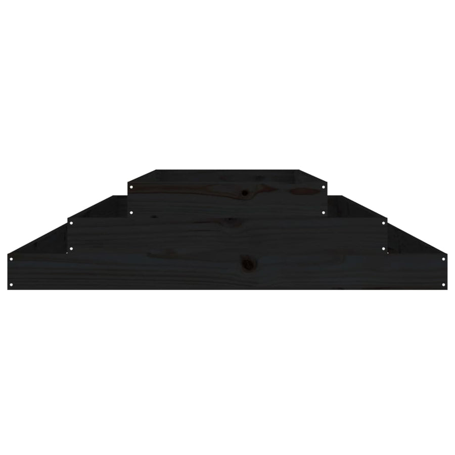 Plantenbak 110X110X27 Cm Massief Grenenhout Zwart