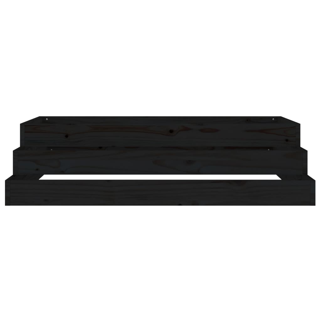 Plantenbak 110X110X27 Cm Massief Grenenhout Zwart