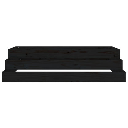 Plantenbak 110X110X27 Cm Massief Grenenhout Zwart
