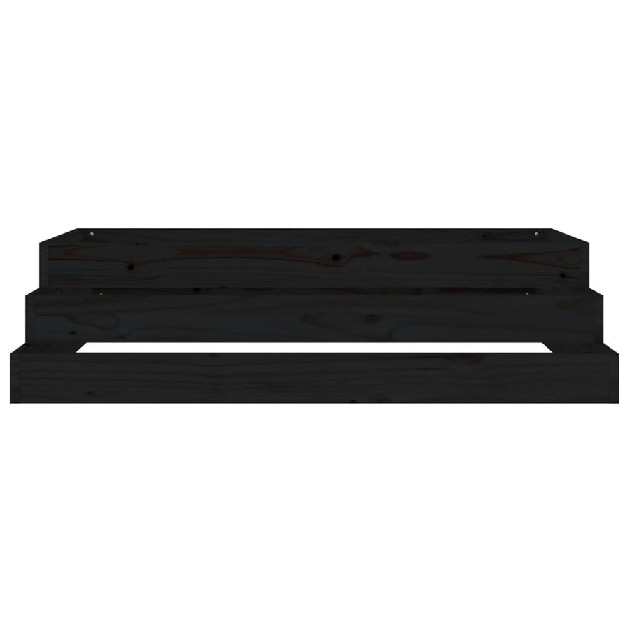 Plantenbak 110X110X27 Cm Massief Grenenhout Zwart