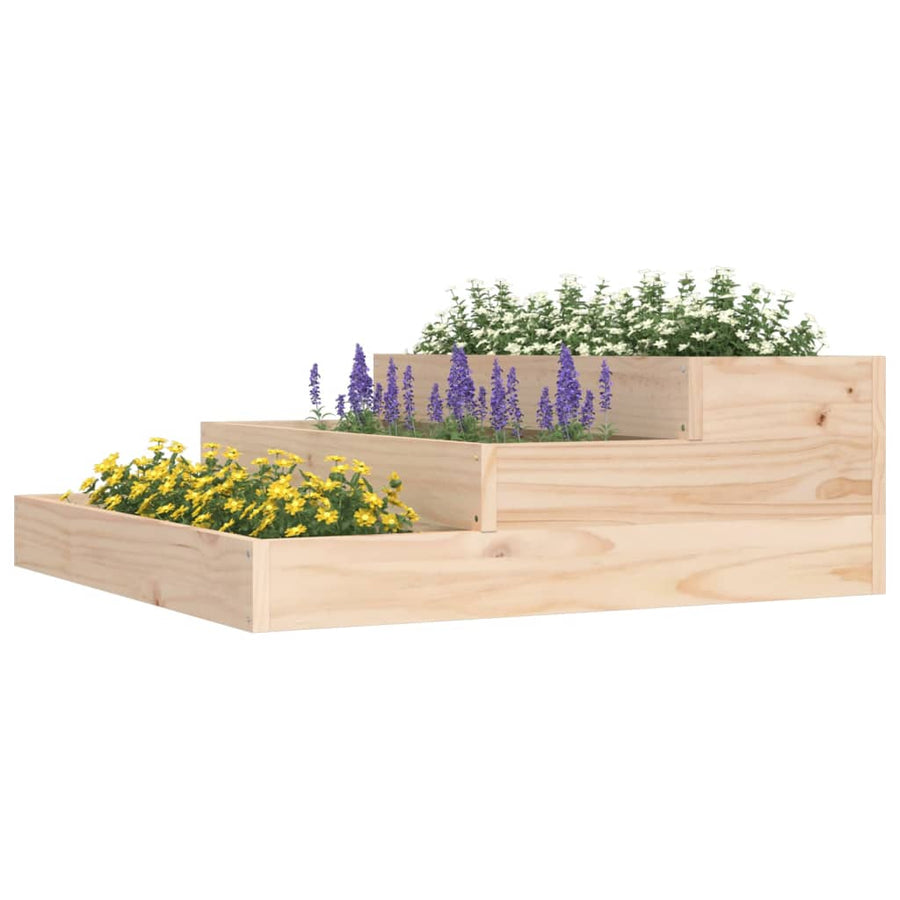 Plantenbak Massief Grenenhout 78 x 78 x 27 cm Natuurlijk grenenhout