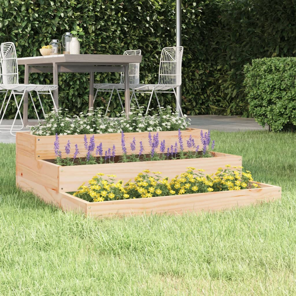 Plantenbak Massief Grenenhout 78 x 78 x 27 cm Natuurlijk grenenhout