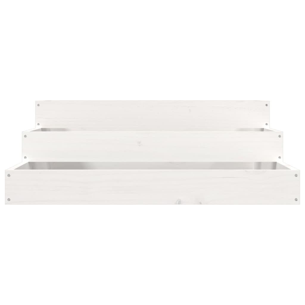 Plantenbak 78X78X27 Cm Massief Grenenhout Wit