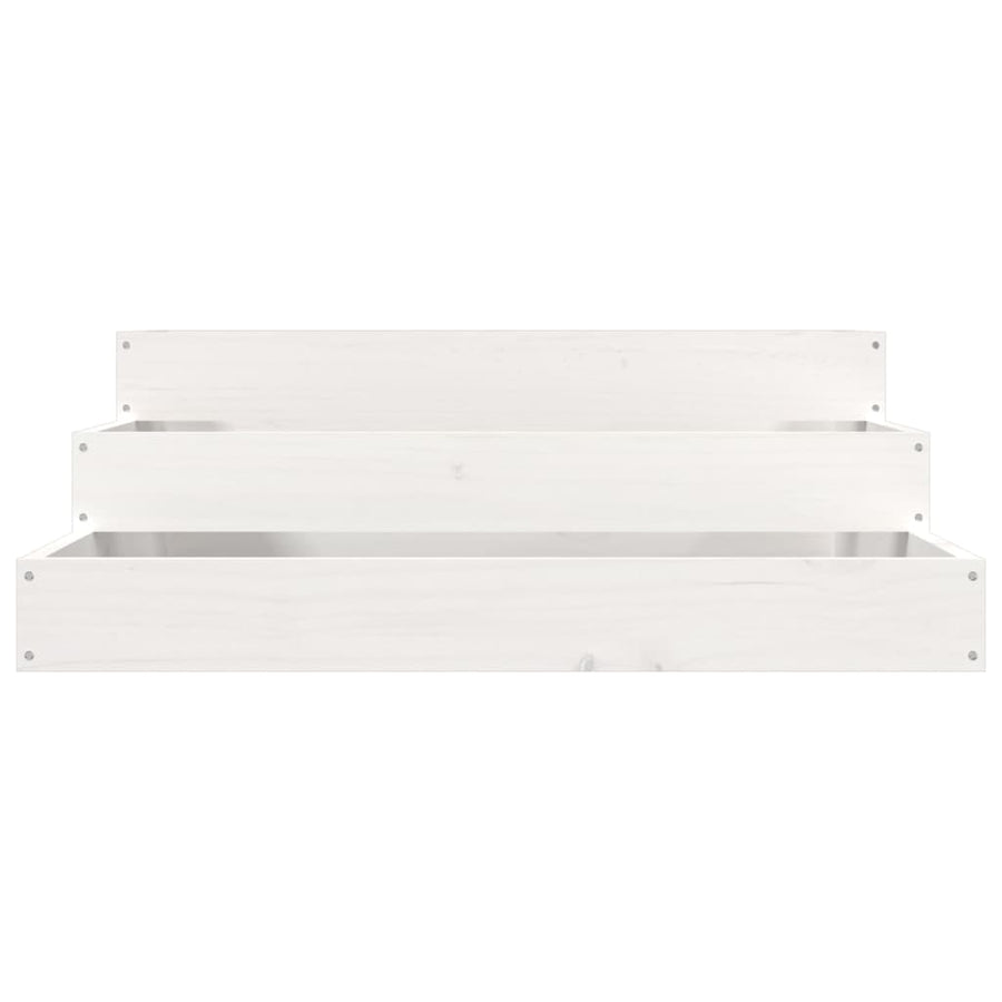 Plantenbak 78X78X27 Cm Massief Grenenhout Wit