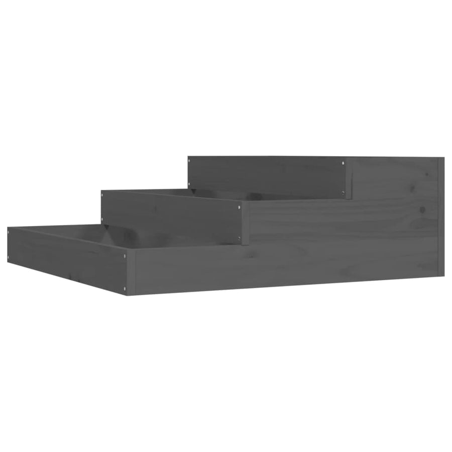 Plantenbak 78X78X27 Cm Massief Grenenhout Grijs
