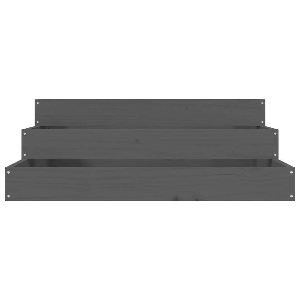 Plantenbak 78X78X27 Cm Massief Grenenhout Grijs
