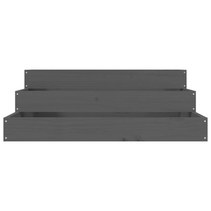 Plantenbak 78X78X27 Cm Massief Grenenhout Grijs
