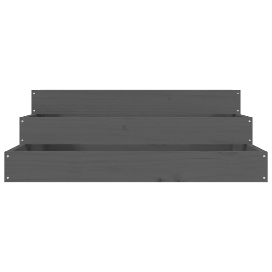 Plantenbak 78X78X27 Cm Massief Grenenhout Grijs