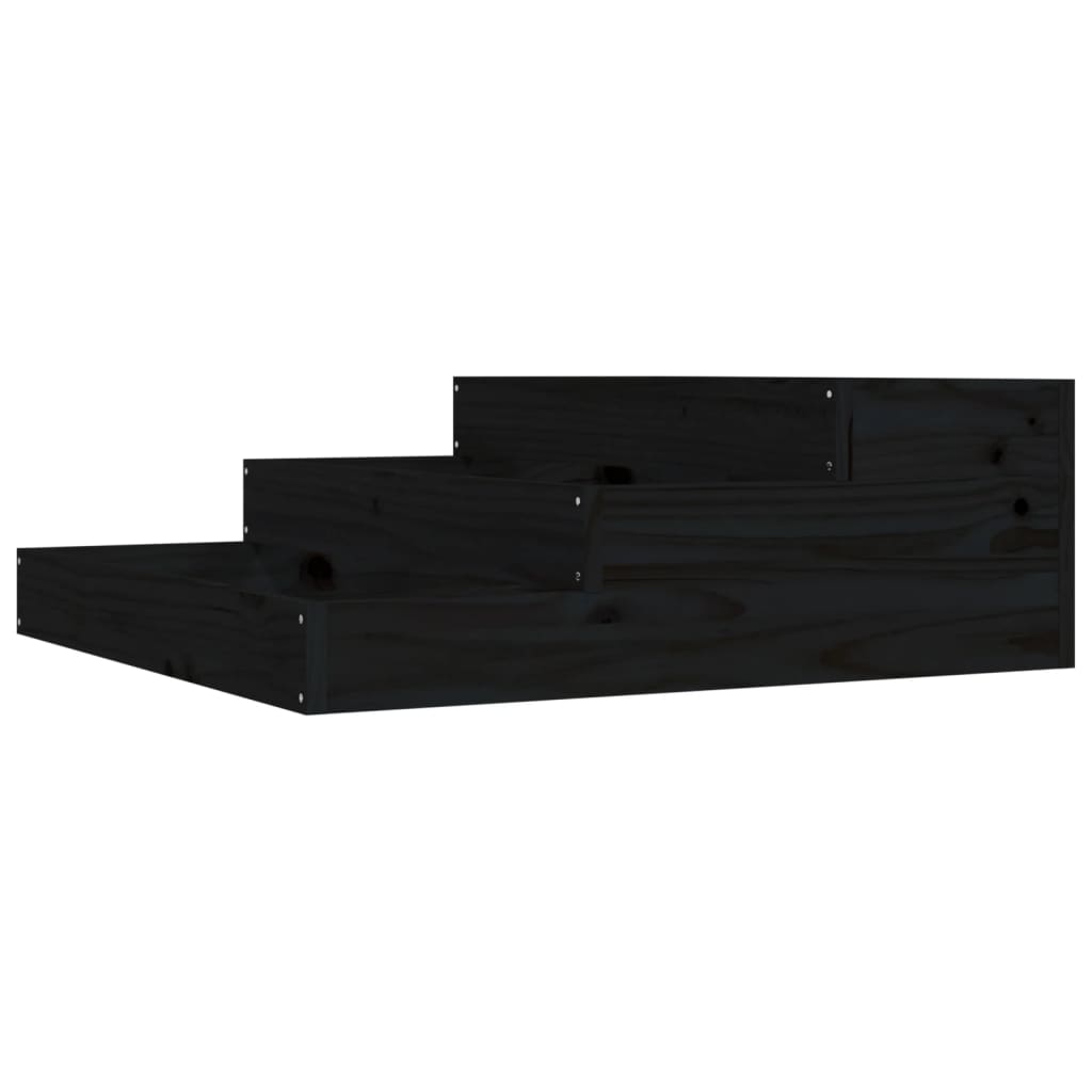 Plantenbak 78X78X27 Cm Massief Grenenhout Zwart