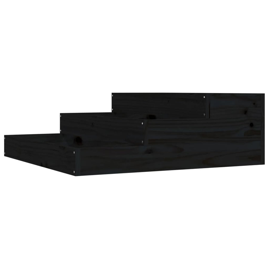 Plantenbak 78X78X27 Cm Massief Grenenhout Zwart