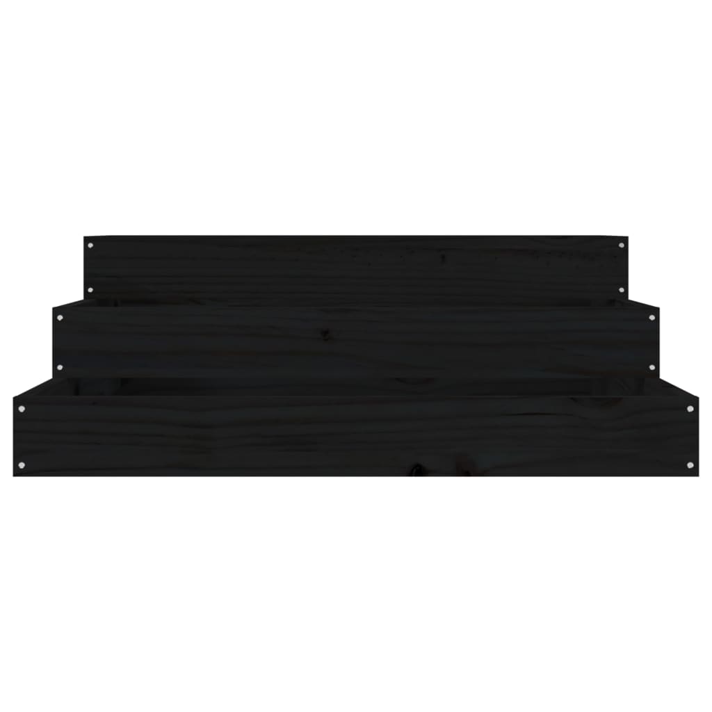 Plantenbak 78X78X27 Cm Massief Grenenhout Zwart