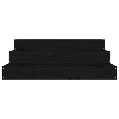 Plantenbak 78X78X27 Cm Massief Grenenhout Zwart