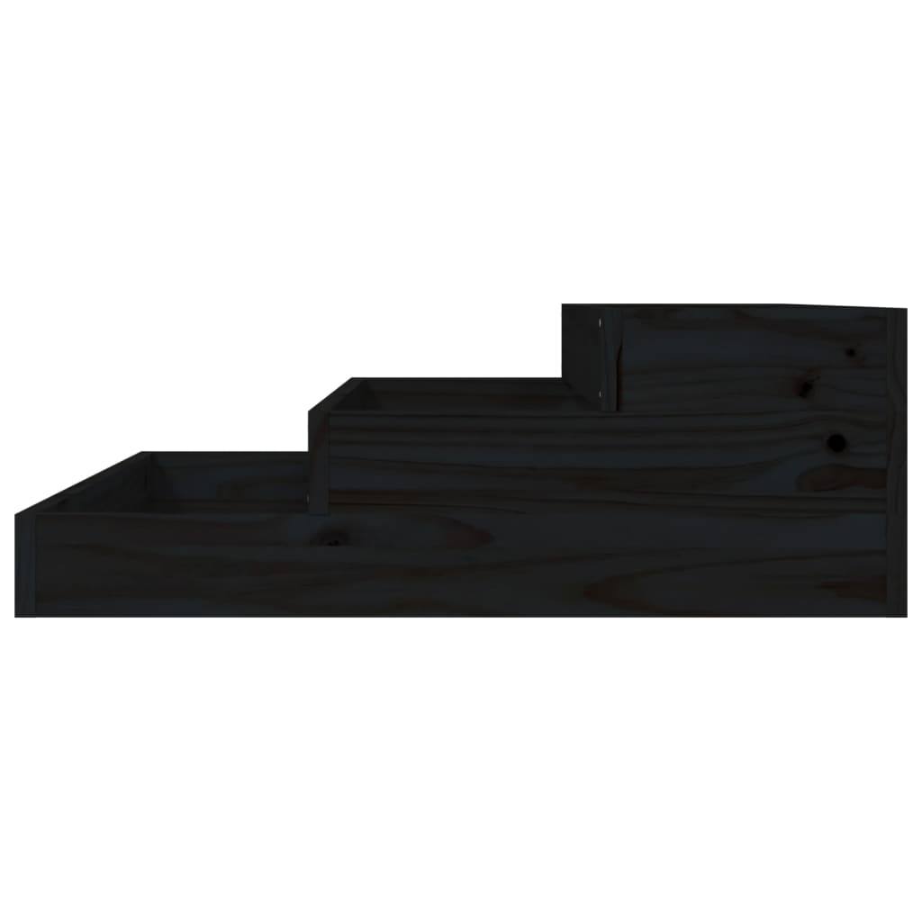 Plantenbak 78X78X27 Cm Massief Grenenhout Zwart