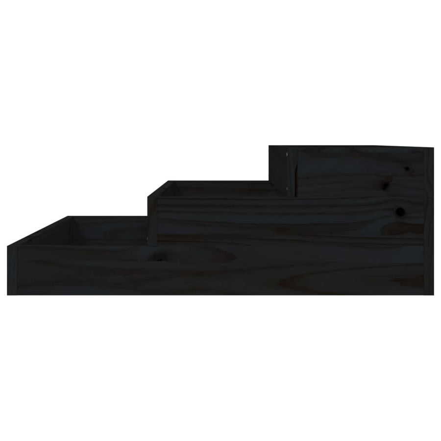 Plantenbak 78X78X27 Cm Massief Grenenhout Zwart