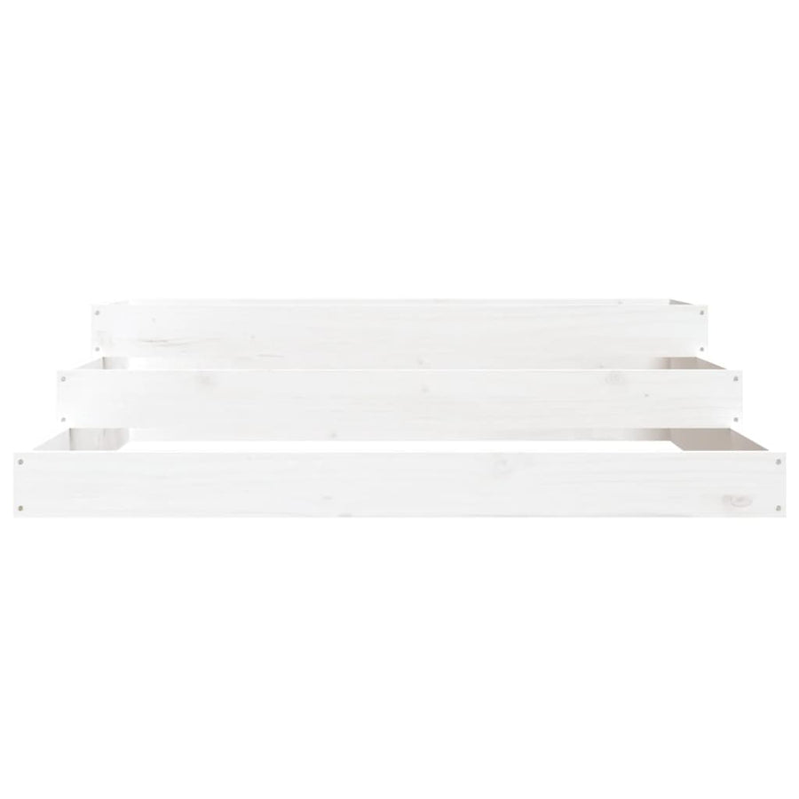 Plantenbak 107X107X27 Cm Massief Grenenhout Wit