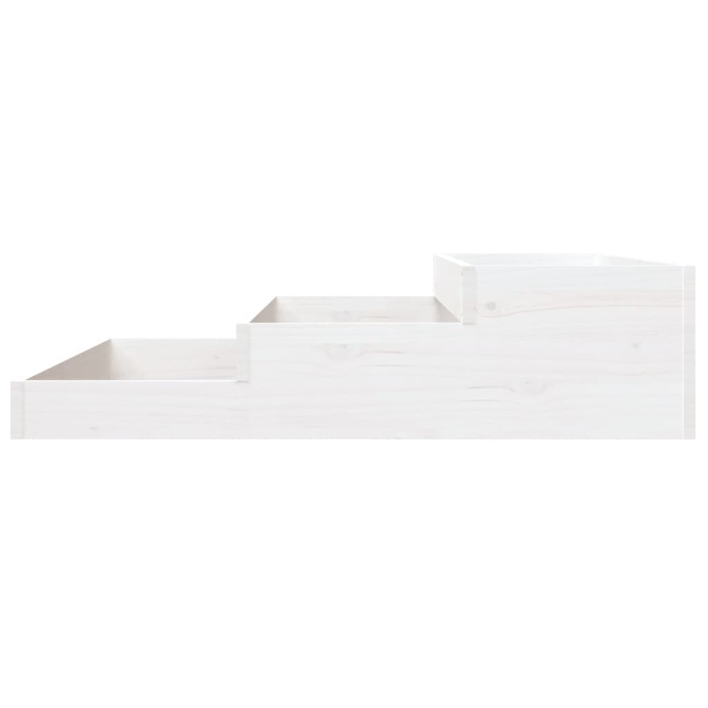 Plantenbak 107X107X27 Cm Massief Grenenhout Wit