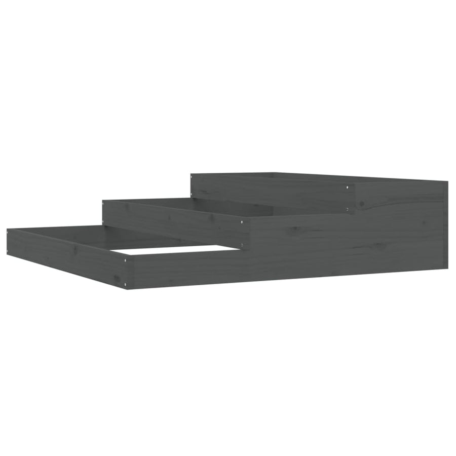 Plantenbak 107X107X27 Cm Massief Grenenhout Grijs