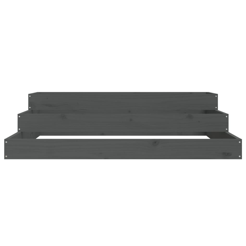 Plantenbak 107X107X27 Cm Massief Grenenhout Grijs