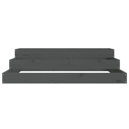 Plantenbak 107X107X27 Cm Massief Grenenhout Grijs