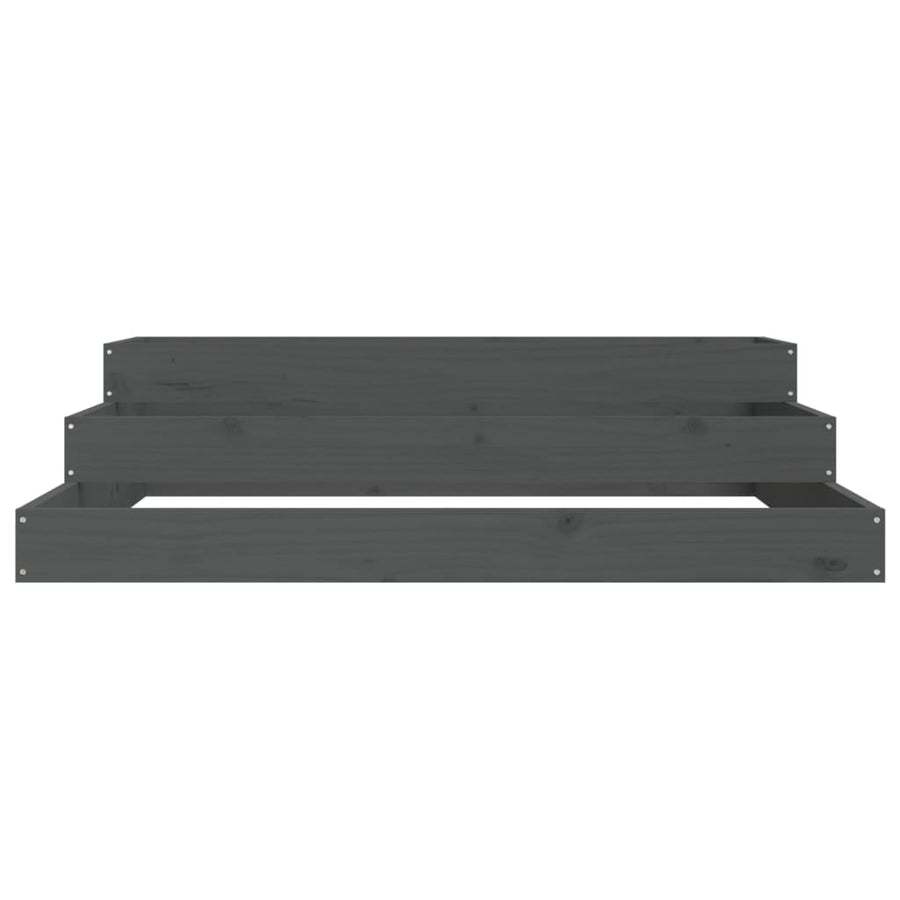 Plantenbak 107X107X27 Cm Massief Grenenhout Grijs