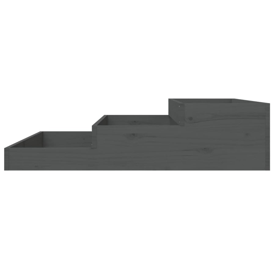 Plantenbak 107X107X27 Cm Massief Grenenhout Grijs