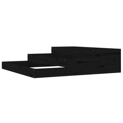Plantenbak 107X107X27 Cm Massief Grenenhout Zwart