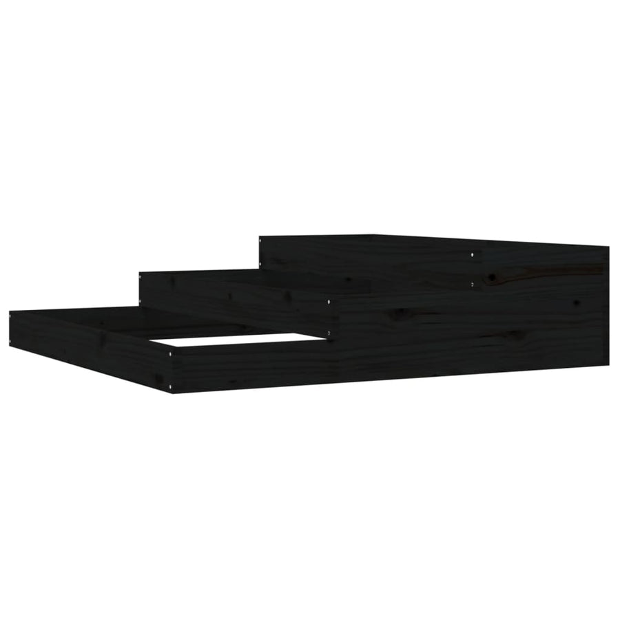 Plantenbak 107X107X27 Cm Massief Grenenhout Zwart
