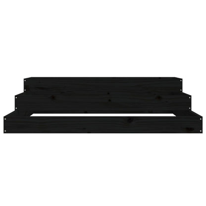 Plantenbak 107X107X27 Cm Massief Grenenhout Zwart