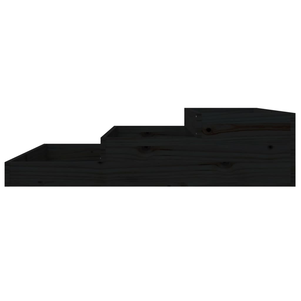 Plantenbak 107X107X27 Cm Massief Grenenhout Zwart