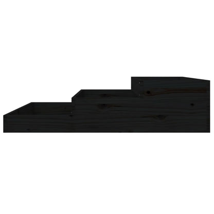 Plantenbak 107X107X27 Cm Massief Grenenhout Zwart